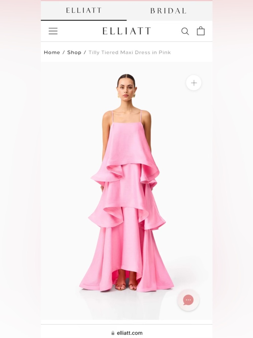 Elliatt Pink Tilly Tiered Maxi Dress